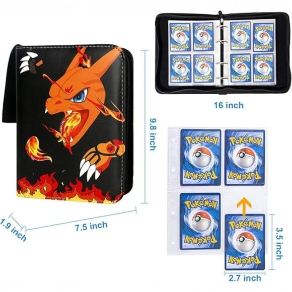 Pokemon 4 Pocket 440 Cards 55 Removable Sleeves TCG Dragon Card Binder Charizard - Picture 4 of 6